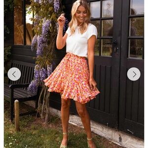 NWT Easy Clothes Floral Henley Skirt